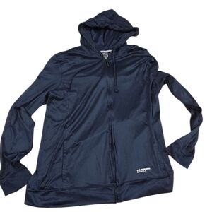 Cuddlduds Far Infrared Enhance Navy Blue Hooded Zipper Jacket B7